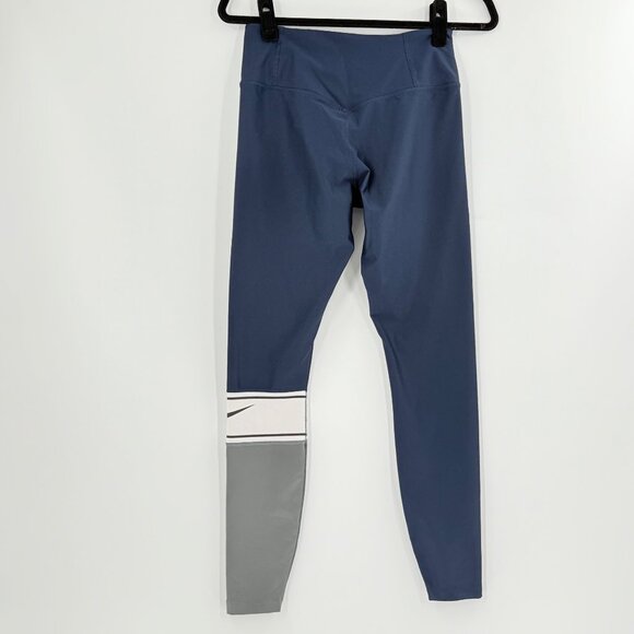 Nike Dri-Fit Womens Leggings S Blue/Gray Polyester & Spandex Stretch Activewear - Picture 2 of 11